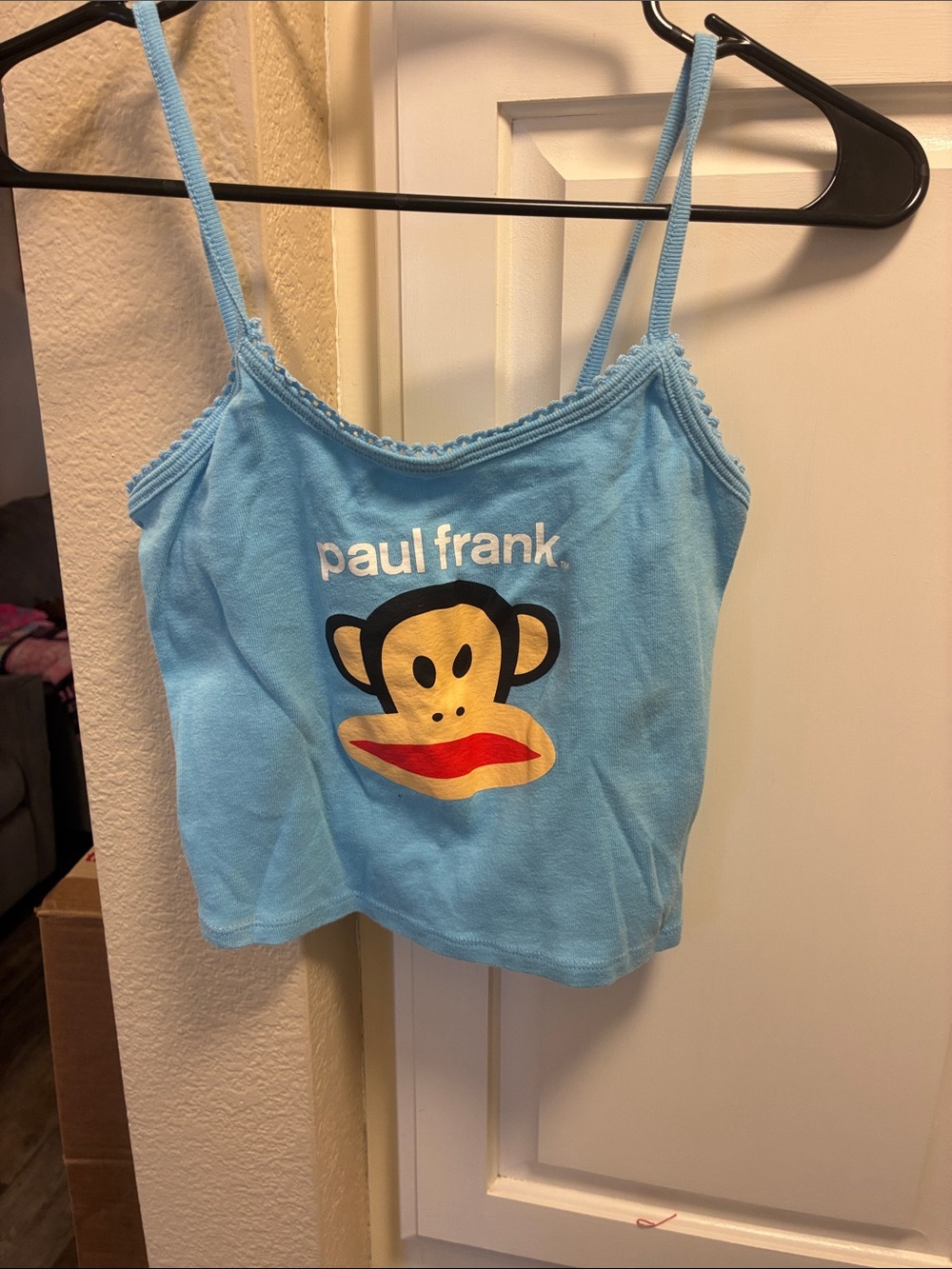 Paul Frank blue Julius the Monkey graphic 100% cotton crop tank